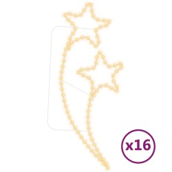 vidaXL Lichterketten 16 Stk. Sternförmig Warmweiß 125,5x53x4,5 cm
