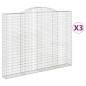 vidaXL Gabionen mit Hochbogen 3 Stk. 300x30x220/240cm Verzinktes Eisen vidaXL Gabionen mit Hochbogen 3 Stk. 300x30x220/240cm Verzinktes Eisen