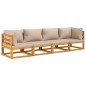 vidaXL 4-tlg. Garten-Lounge-Set mit Taupe Kissen Massivholz vidaXL 4-tlg. Garten-Lounge-Set mit Taupe Kissen Massivholz
