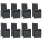 vidaXL 9-tlg. Garten-Essgruppe mit Kissen Schwarz Poly Rattan vidaXL 9-tlg. Garten-Essgruppe mit Kissen Schwarz Poly Rattan