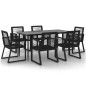 vidaXL 7-tlg. Garten-Essgruppe Schwarz PVC-Rattan vidaXL 7-tlg. Garten-Essgruppe Schwarz PVC-Rattan