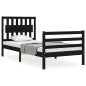 vidaXL Massivholzbett mit Kopfteil Schwarz 90x200 cm vidaXL Massivholzbett mit Kopfteil Schwarz 90x200 cm