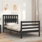 vidaXL Massivholzbett mit Kopfteil Schwarz 90x200 cm vidaXL Massivholzbett mit Kopfteil Schwarz 90x200 cm