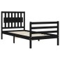 vidaXL Massivholzbett mit Kopfteil Schwarz 90x200 cm vidaXL Massivholzbett mit Kopfteil Schwarz 90x200 cm
