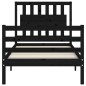 vidaXL Massivholzbett mit Kopfteil Schwarz 90x200 cm vidaXL Massivholzbett mit Kopfteil Schwarz 90x200 cm