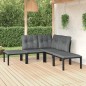 vidaXL 5-tlg. Garten-Lounge-Set Schwarz und Grau Poly Rattan vidaXL 5-tlg. Garten-Lounge-Set Schwarz und Grau Poly Rattan
