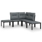 vidaXL 5-tlg. Garten-Lounge-Set Schwarz und Grau Poly Rattan vidaXL 5-tlg. Garten-Lounge-Set Schwarz und Grau Poly Rattan
