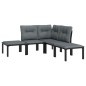 vidaXL 5-tlg. Garten-Lounge-Set Schwarz und Grau Poly Rattan vidaXL 5-tlg. Garten-Lounge-Set Schwarz und Grau Poly Rattan