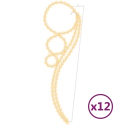 vidaXL Lichterketten 12 Stk. Kugelförmig Warmweiß 111,5x35x4,5 cm
