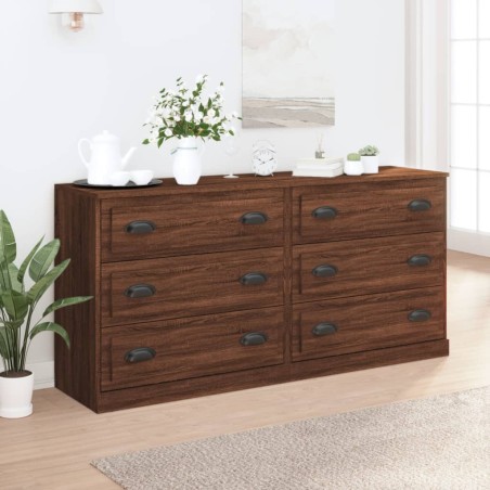 vidaXL Sideboards 2 Stk. Braun Eichen-Optik Holzwerkstoff