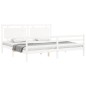 vidaXL Massivholzbett mit Kopfteil Weiß 200x200 cm vidaXL Massivholzbett mit Kopfteil Weiß 200x200 cm