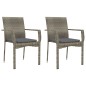 vidaXL 3-tlg. Garten-Essgruppe mit Kissen Schwarz und Grau Poly Rattan vidaXL 3-tlg. Garten-Essgruppe mit Kissen Schwarz und Grau Poly Rattan