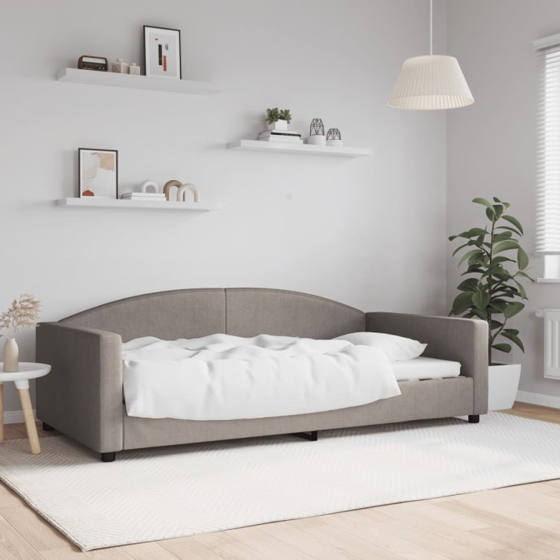 Tagesbett Taupe 100x200 cm Stoff Tagesbett Taupe 100x200 cm Stoff