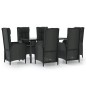 vidaXL 7-tlg. Garten-Essgruppe mit Kissen Schwarz Poly Rattan vidaXL 7-tlg. Garten-Essgruppe mit Kissen Schwarz Poly Rattan