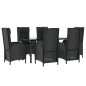 vidaXL 7-tlg. Garten-Essgruppe mit Kissen Schwarz Poly Rattan vidaXL 7-tlg. Garten-Essgruppe mit Kissen Schwarz Poly Rattan
