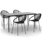 vidaXL 5-tlg. Garten-Essgruppe Schwarz PVC Rattan vidaXL 5-tlg. Garten-Essgruppe Schwarz PVC Rattan