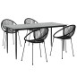vidaXL 5-tlg. Garten-Essgruppe Schwarz PVC Rattan vidaXL 5-tlg. Garten-Essgruppe Schwarz PVC Rattan