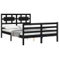 vidaXL Massivholzbett mit Kopfteil Schwarz 140x200 cm vidaXL Massivholzbett mit Kopfteil Schwarz 140x200 cm
