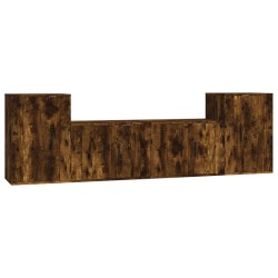 vidaXL 4-tlg. TV-Schrank-Set Räuchereiche Holzwerkstoff