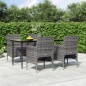 vidaXL 5-tlg. Garten-Essgruppe mit Kissen Grau und Schwarz vidaXL 5-tlg. Garten-Essgruppe mit Kissen Grau und Schwarz