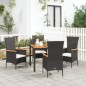 vidaXL 5-tlg. Garten-Essgruppe mit Kissen Schwarz Poly Rattan vidaXL 5-tlg. Garten-Essgruppe mit Kissen Schwarz Poly Rattan
