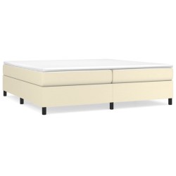 vidaXL Boxspringbett mit Matratze Creme 200x200 cm Kunstleder