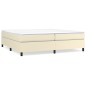 vidaXL Boxspringbett mit Matratze Creme 200x200 cm Kunstleder vidaXL Boxspringbett mit Matratze Creme 200x200 cm Kunstleder