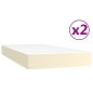 vidaXL Boxspringbett mit Matratze Creme 200x200 cm Kunstleder vidaXL Boxspringbett mit Matratze Creme 200x200 cm Kunstleder