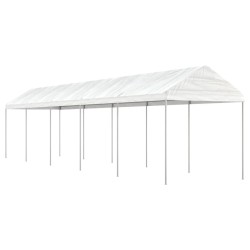 vidaXL Pavillon mit Dach Weiß 11,15x2,28x2,69 m Polyethylen
