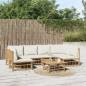 vidaXL 7-tlg. Garten-Lounge-Set mit Cremeweißen Kissen Bambus vidaXL 7-tlg. Garten-Lounge-Set mit Cremeweißen Kissen Bambus