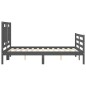 vidaXL Massivholzbett mit Kopfteil Grau 140x190 cm vidaXL Massivholzbett mit Kopfteil Grau 140x190 cm