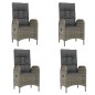 vidaXL 5-tlg. Garten-Essgruppe mit Kissen Grau Poly Rattan vidaXL 5-tlg. Garten-Essgruppe mit Kissen Grau Poly Rattan