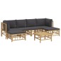 vidaXL 7-tlg. Garten-Lounge-Set mit Dunkelgrauen Kissen Bambus vidaXL 7-tlg. Garten-Lounge-Set mit Dunkelgrauen Kissen Bambus