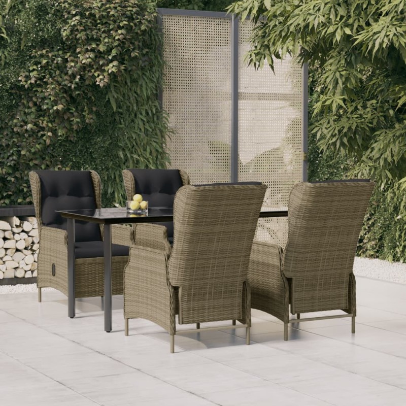 vidaXL 5-tlg. Garten-Essgruppe Braun Poly Rattan vidaXL 5-tlg. Garten-Essgruppe Braun Poly Rattan
