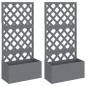 vidaXL Blumenkästen mit Rankgittern 2 Stk. Grau 65x33x135 cm WPC vidaXL Blumenkästen mit Rankgittern 2 Stk. Grau 65x33x135 cm WPC