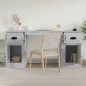 vidaXL Schreibtisch mit Stauraum Betongrau Holzwerkstoff vidaXL Schreibtisch mit Stauraum Betongrau Holzwerkstoff