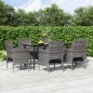 vidaXL 7-tlg. Garten-Essgruppe mit Kissen Grau und Schwarz vidaXL 7-tlg. Garten-Essgruppe mit Kissen Grau und Schwarz
