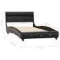 Bettgestell mit LED Schwarz Kunstleder 90x200 cm Bettgestell mit LED Schwarz Kunstleder 90x200 cm