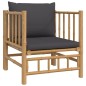 vidaXL 7-tlg. Garten-Lounge-Set mit Dunkelgrauen Kissen Bambus vidaXL 7-tlg. Garten-Lounge-Set mit Dunkelgrauen Kissen Bambus