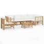 vidaXL 7-tlg. Garten-Lounge-Set mit Cremeweißen Kissen Bambus vidaXL 7-tlg. Garten-Lounge-Set mit Cremeweißen Kissen Bambus