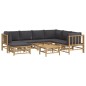vidaXL 8-tlg. Garten-Lounge-Set mit Dunkelgrauen Kissen Bambus vidaXL 8-tlg. Garten-Lounge-Set mit Dunkelgrauen Kissen Bambus