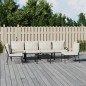 vidaXL 7-tlg. Garten-Lounge-Set mit Sandfarbigen Kissen Stahl vidaXL 7-tlg. Garten-Lounge-Set mit Sandfarbigen Kissen Stahl