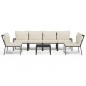 vidaXL 7-tlg. Garten-Lounge-Set mit Sandfarbigen Kissen Stahl vidaXL 7-tlg. Garten-Lounge-Set mit Sandfarbigen Kissen Stahl