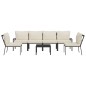 vidaXL 7-tlg. Garten-Lounge-Set mit Sandfarbigen Kissen Stahl vidaXL 7-tlg. Garten-Lounge-Set mit Sandfarbigen Kissen Stahl
