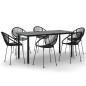 vidaXL 7-tlg. Garten-Essgruppe Schwarz PVC-Rattan vidaXL 7-tlg. Garten-Essgruppe Schwarz PVC-Rattan