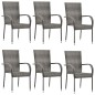 vidaXL 7-tlg. Garten-Essgruppe Grau Poly Rattan vidaXL 7-tlg. Garten-Essgruppe Grau Poly Rattan