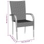 vidaXL 7-tlg. Garten-Essgruppe Grau Poly Rattan vidaXL 7-tlg. Garten-Essgruppe Grau Poly Rattan