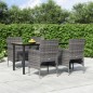 vidaXL 5-tlg. Garten-Essgruppe mit Kissen Grau und Schwarz vidaXL 5-tlg. Garten-Essgruppe mit Kissen Grau und Schwarz