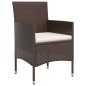 vidaXL 7-tlg. Garten-Essgruppe mit Kissen Braun und Schwarz vidaXL 7-tlg. Garten-Essgruppe mit Kissen Braun und Schwarz