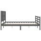 vidaXL Massivholzbett mit Kopfteil Grau 160x200 cm